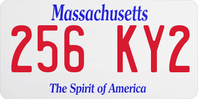 MA license plate 256KY2