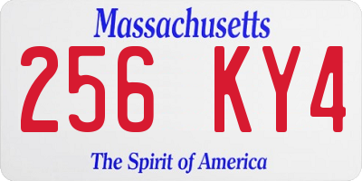 MA license plate 256KY4