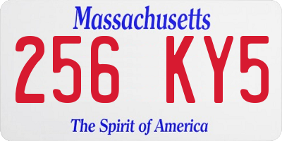 MA license plate 256KY5