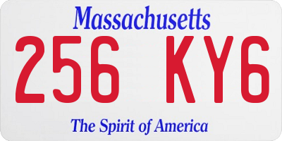 MA license plate 256KY6