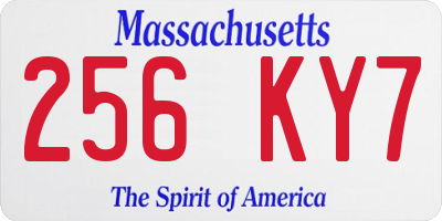 MA license plate 256KY7