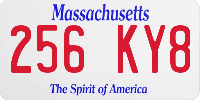 MA license plate 256KY8