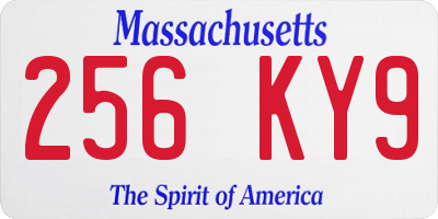 MA license plate 256KY9