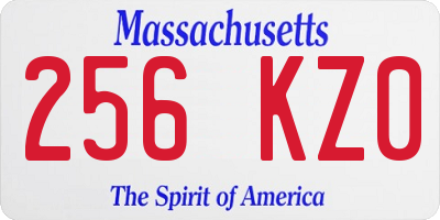 MA license plate 256KZ0