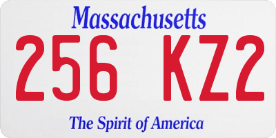MA license plate 256KZ2