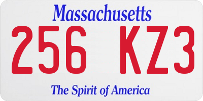 MA license plate 256KZ3