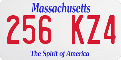 MA license plate 256KZ4