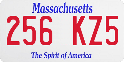 MA license plate 256KZ5
