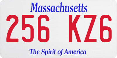 MA license plate 256KZ6