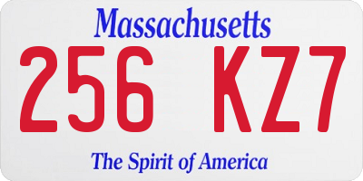 MA license plate 256KZ7