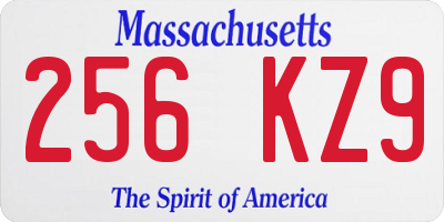 MA license plate 256KZ9