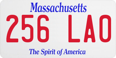 MA license plate 256LA0