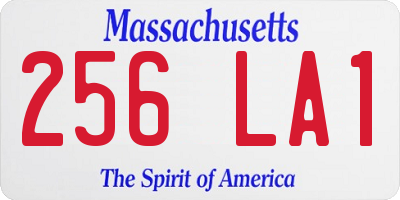 MA license plate 256LA1