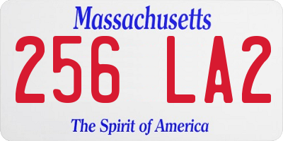 MA license plate 256LA2
