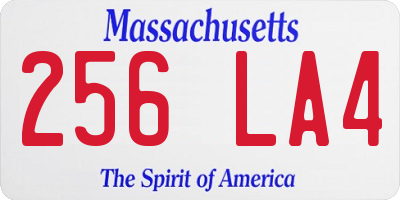 MA license plate 256LA4