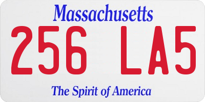 MA license plate 256LA5