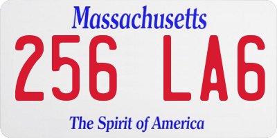 MA license plate 256LA6