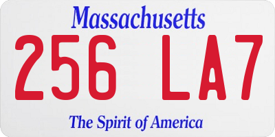 MA license plate 256LA7