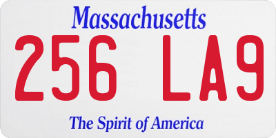 MA license plate 256LA9