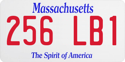 MA license plate 256LB1