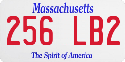 MA license plate 256LB2