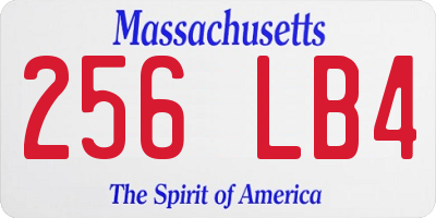 MA license plate 256LB4