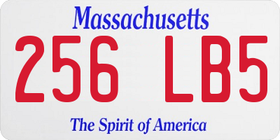 MA license plate 256LB5