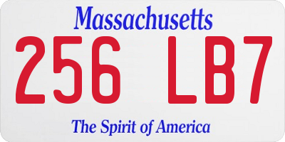 MA license plate 256LB7