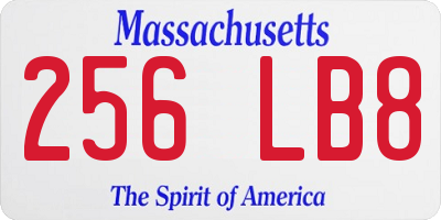 MA license plate 256LB8