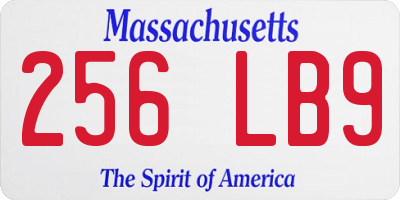 MA license plate 256LB9