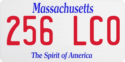 MA license plate 256LC0