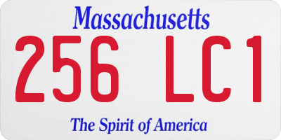MA license plate 256LC1