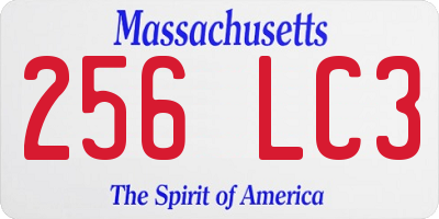 MA license plate 256LC3
