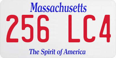 MA license plate 256LC4