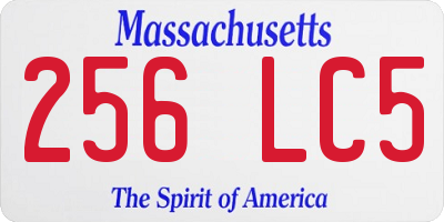 MA license plate 256LC5