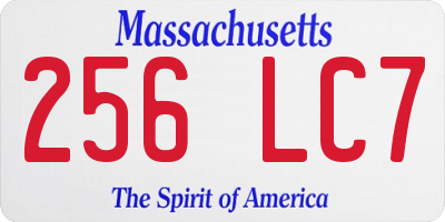 MA license plate 256LC7
