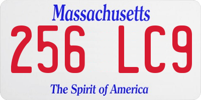 MA license plate 256LC9