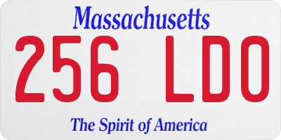 MA license plate 256LD0