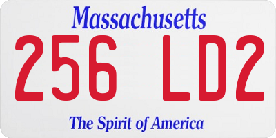 MA license plate 256LD2