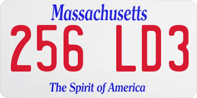MA license plate 256LD3