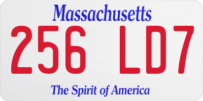 MA license plate 256LD7