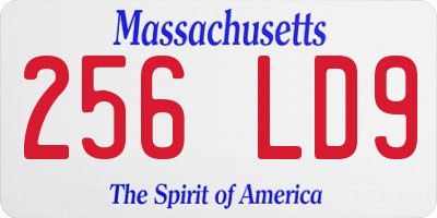 MA license plate 256LD9