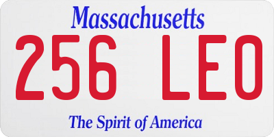 MA license plate 256LE0
