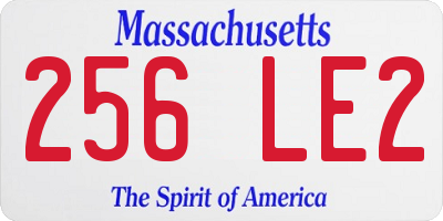 MA license plate 256LE2