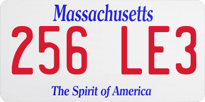 MA license plate 256LE3