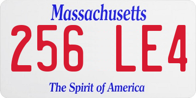 MA license plate 256LE4