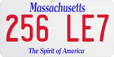 MA license plate 256LE7