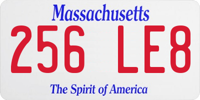 MA license plate 256LE8