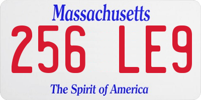 MA license plate 256LE9