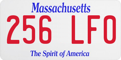 MA license plate 256LF0